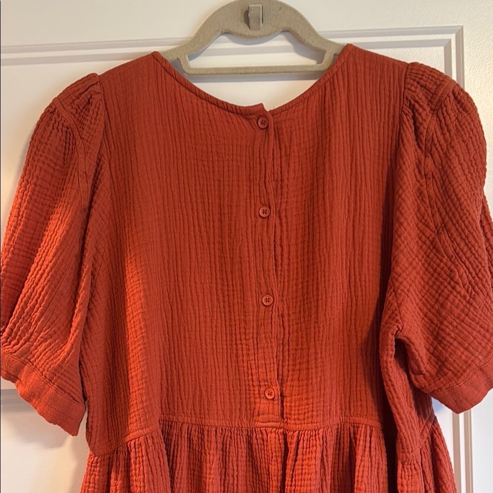 Soft Textured Rust Dress - Picture 5 of 5